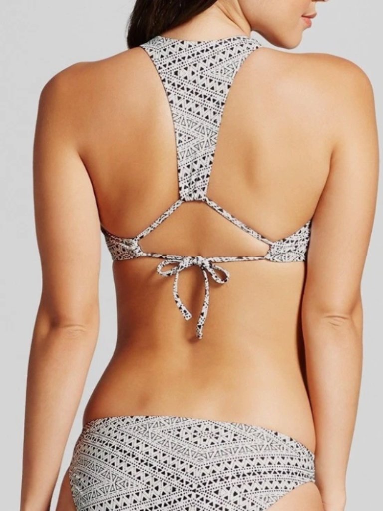 Xhilaration High Neck Aztec Print Bikini Sz L